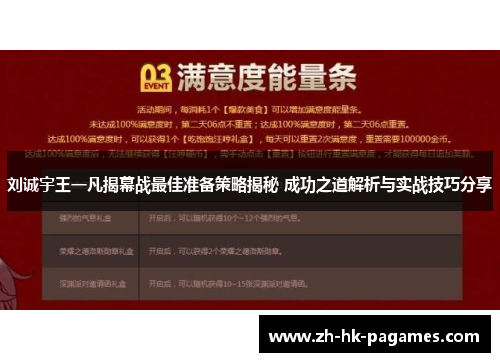 刘诚宇王一凡揭幕战最佳准备策略揭秘 成功之道解析与实战技巧分享